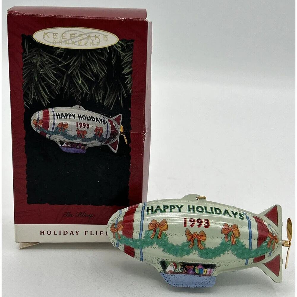1993 Hallmark Tin Blimp Keepsake Ornament‎ SKU U108